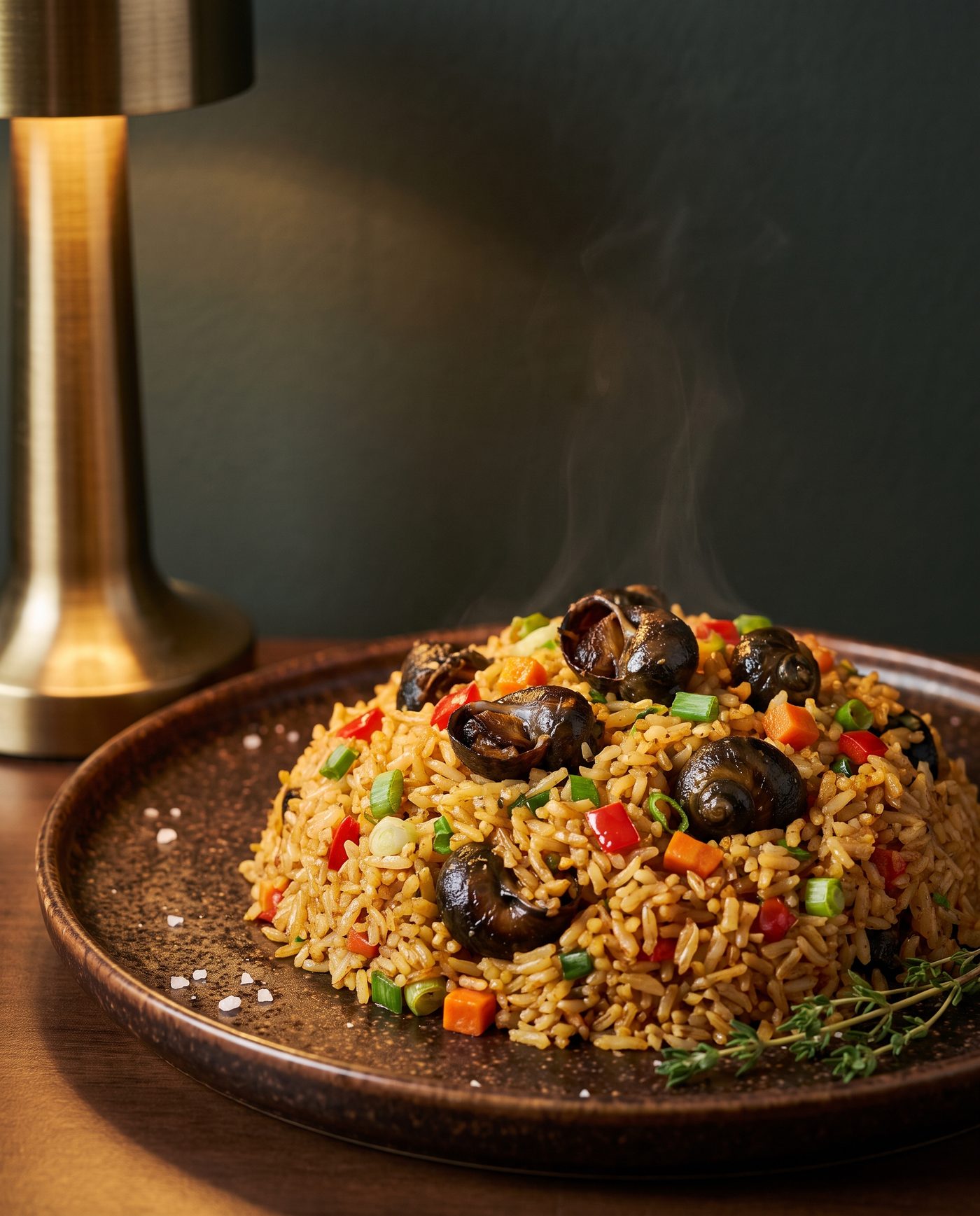 Riz frit aux escargots